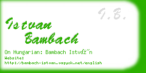 istvan bambach business card